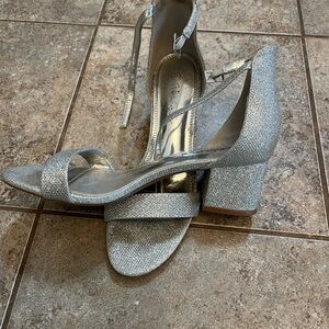 silver size 8 short heels